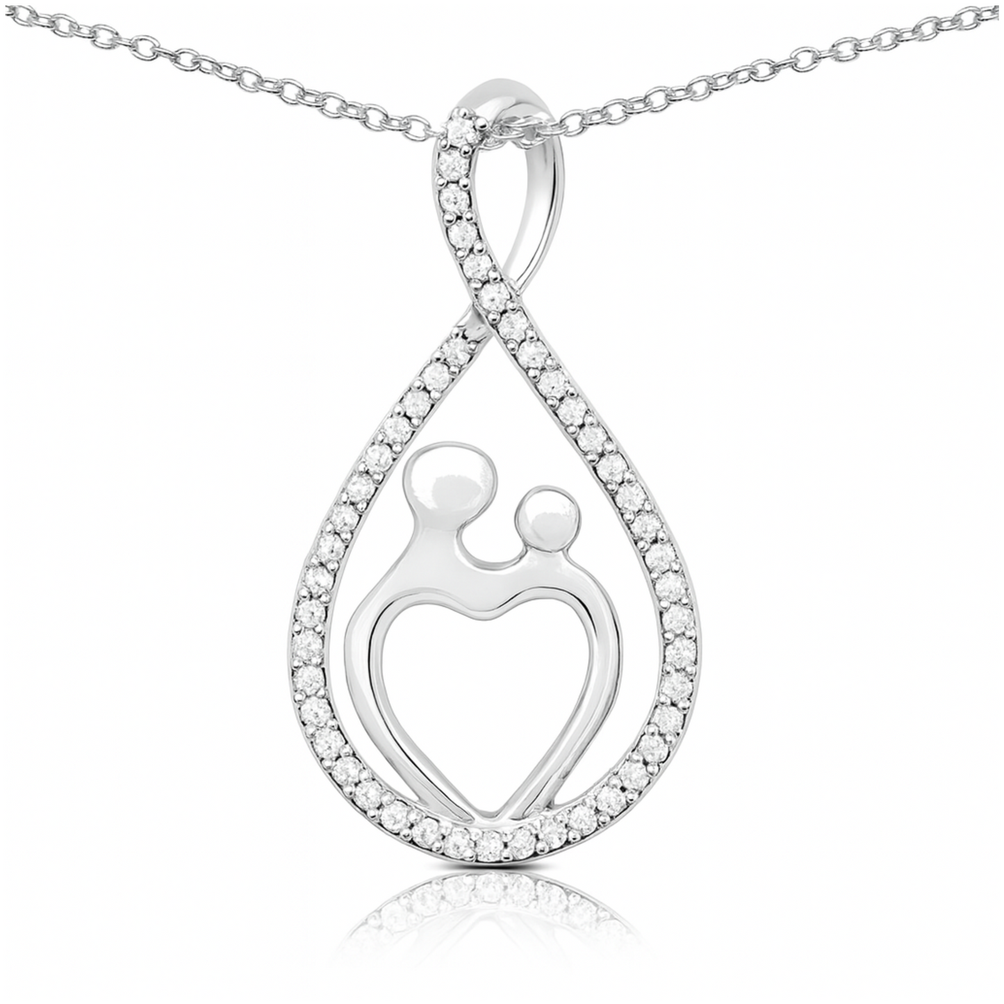 Pendentif en argent sterling 925 avec diamant blanc véritable de 0,34 carat