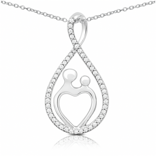 0.34 Carat Genuine White Diamond .925 Sterling Silver Pendant