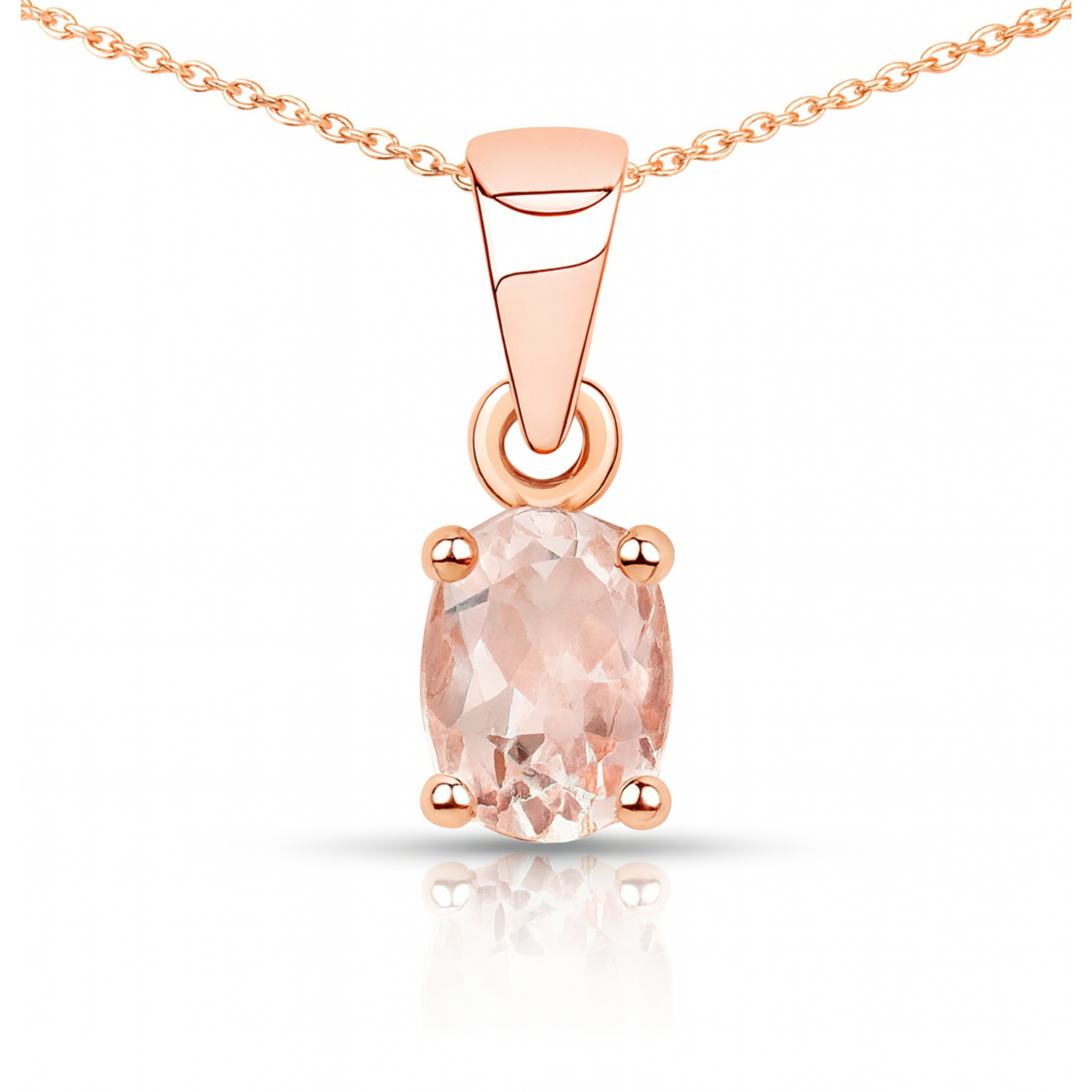 Pendentif en argent sterling 925 avec morganite véritable de 0,70 carat