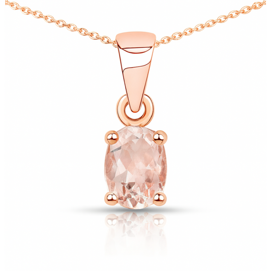 0.70 Carat Genuine Morganite .925 Sterling Silver Pendant
