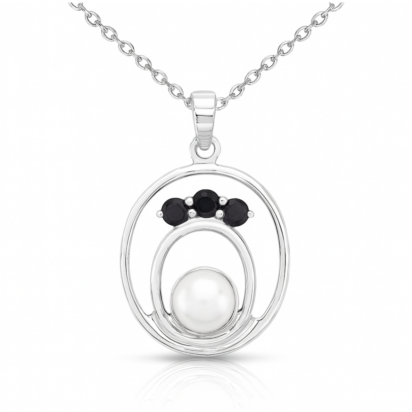 Pendentif en argent sterling 925 avec saphir bleu véritable et perle de 2,31 carats