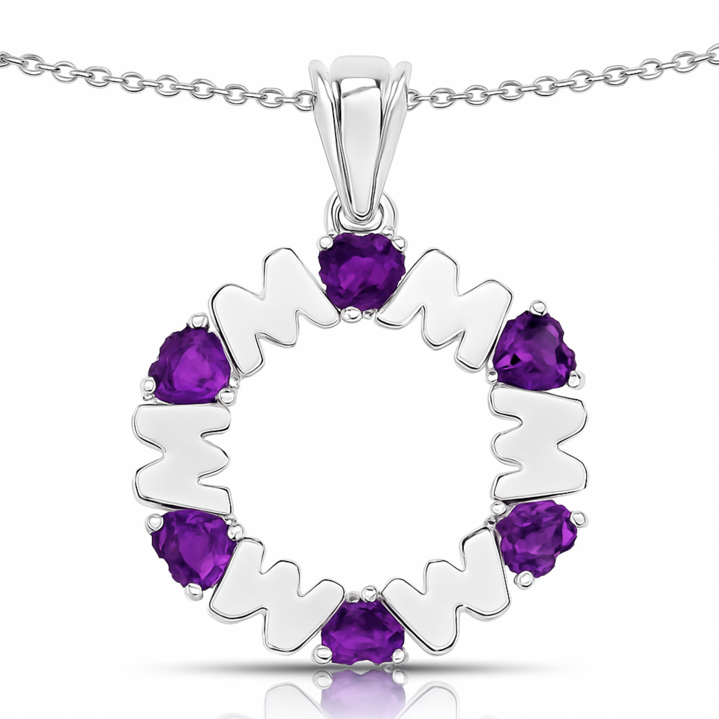 Pendentif en argent sterling 925 avec améthyste véritable de 2,70 carats
