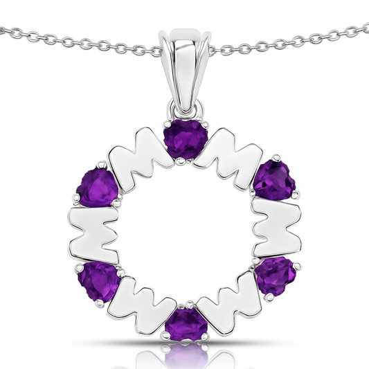 Pendentif en argent sterling 925 avec améthyste véritable de 2,70 carats