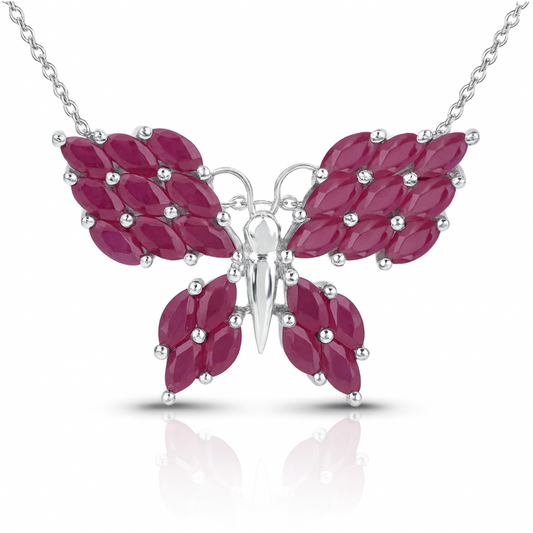 Pendentif en argent sterling 925 avec rubis véritable de 3,12 carats