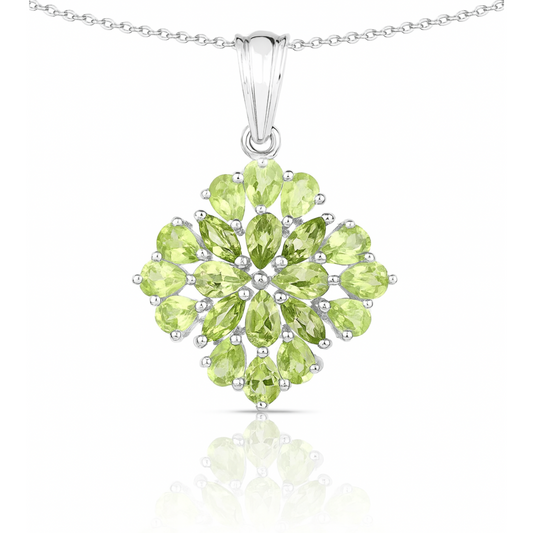 Pendentif en argent sterling 925 avec péridot véritable de 3,40 carats