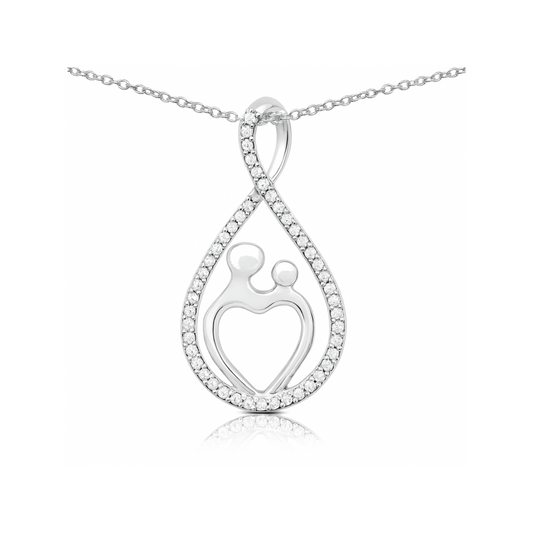 0.34 Carat Genuine White Diamond .925 Sterling Silver Pendant