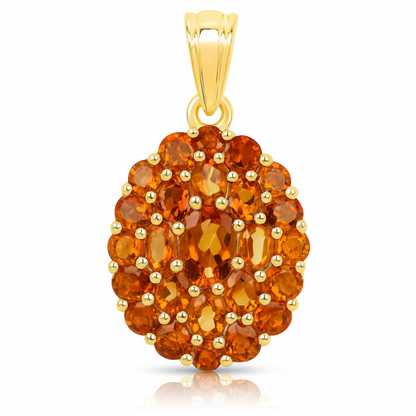 4.08 Carat Genuine Citrine .925 Sterling Silver Pendant