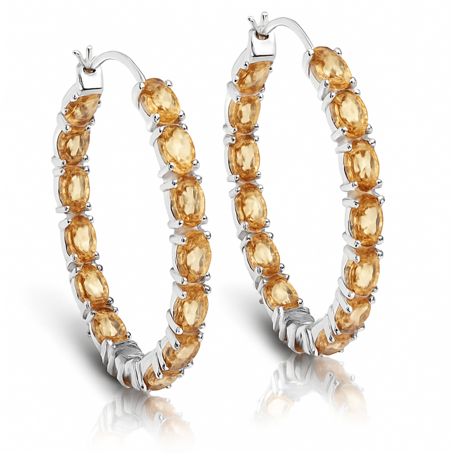 4.80 Carat Genuine Citrine .925 Sterling Silver Earrings