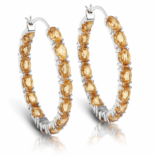 4.80 Carat Genuine Citrine .925 Sterling Silver Earrings