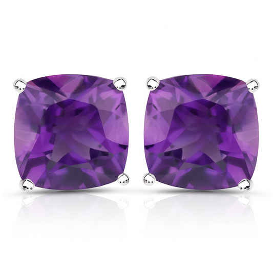 5.20 Carat Genuine Amethyst .925 Sterling Silver Earrings