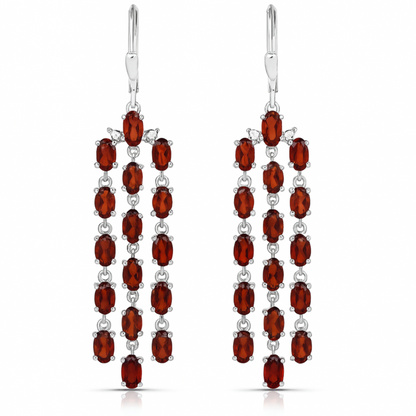 8.96 Carat Genuine Garnet .925 Sterling Silver Earrings