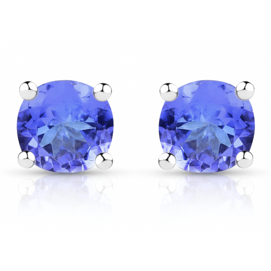 Genuine Tanzanite Sterling Silver Earrings