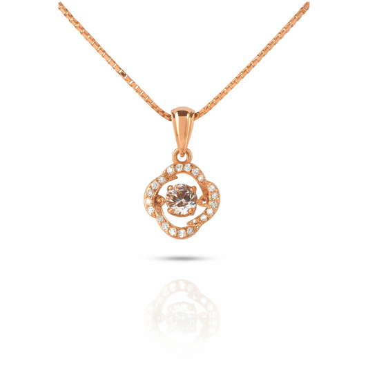 Dancing Diamond Necklace with Cubic Zirconia in Gold ( Chain Included )