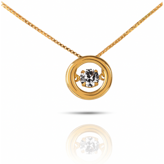 Dancing Diamond Necklace with Cubic Zirconia ( Chain Included )