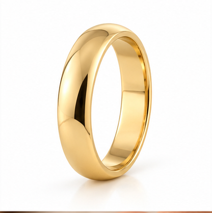 18K Yellow Gold 4MM Polished Wedding Band