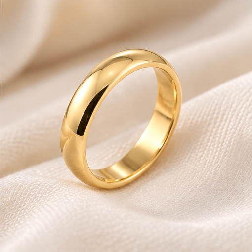 18K Yellow Gold 4MM Polished Wedding Band
