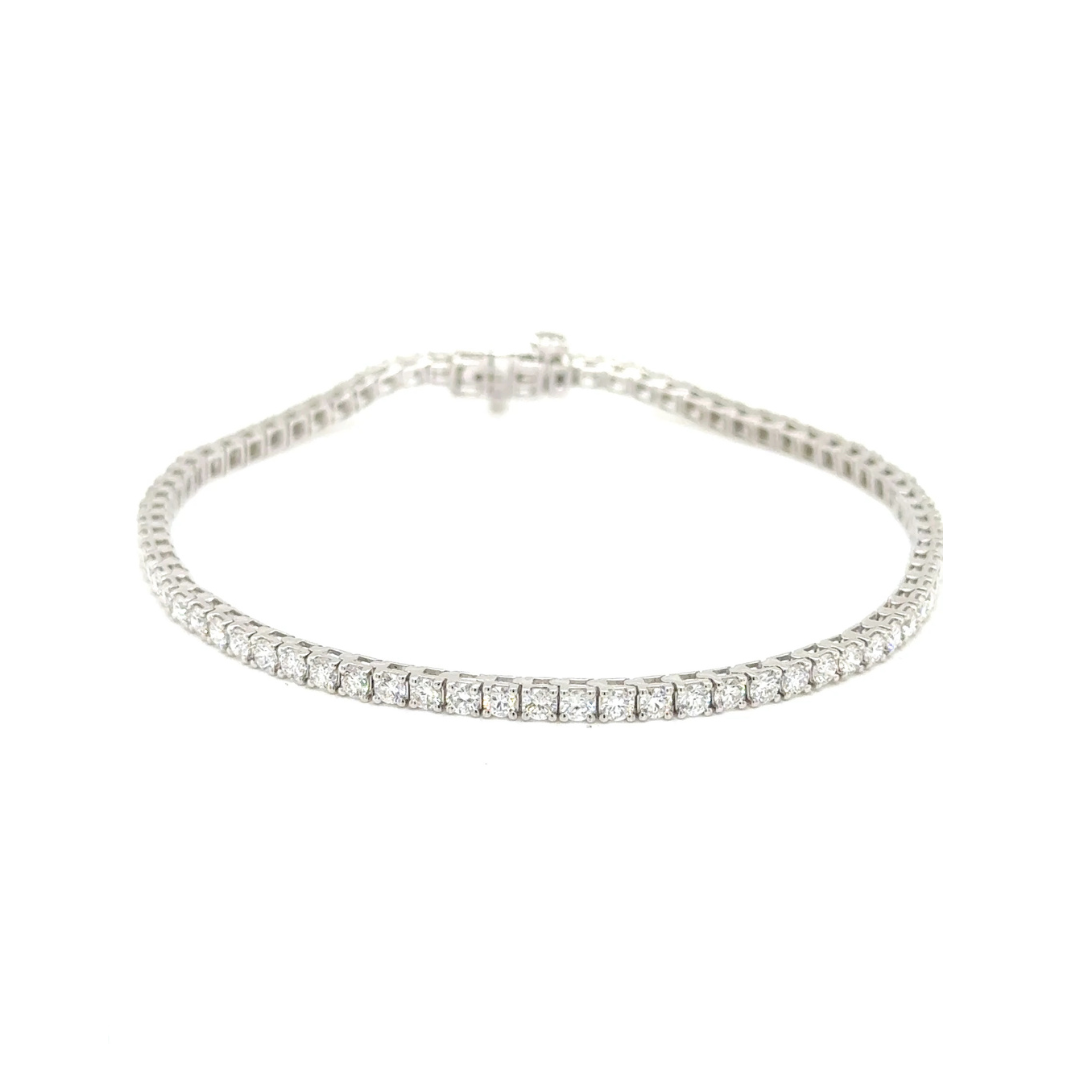 14K White Gold 3.00 CTW Diamond Tennis Bracelet