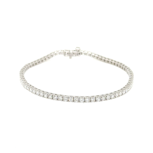 14K White Gold 3.00 CTW Diamond Tennis Bracelet