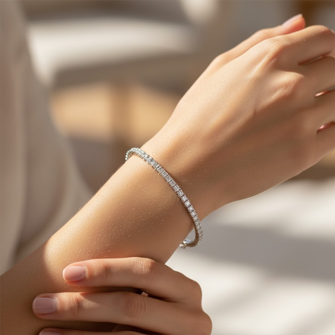 14K White Gold 3.00 CTW Diamond Tennis Bracelet