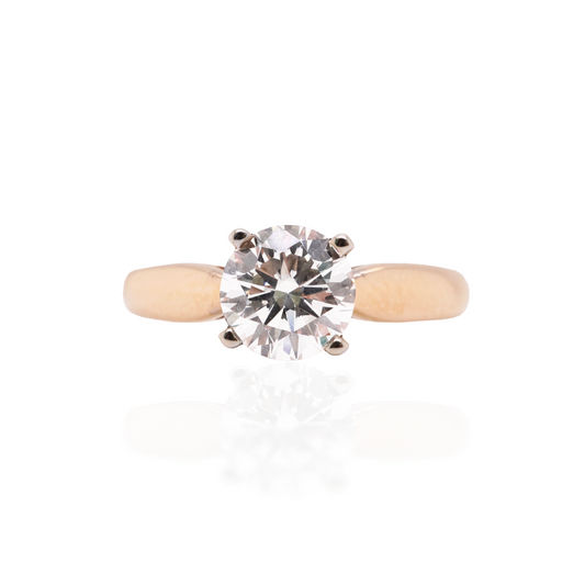 Solitaire Engagement Ring with a 1.05 ct Lab Grown Diamond in 14KT Yellow/White Gold