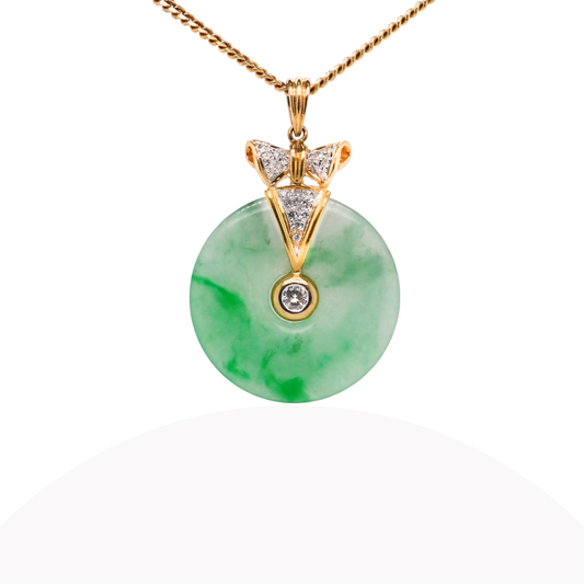 18KY Colstone & Diamond Pendant For Women