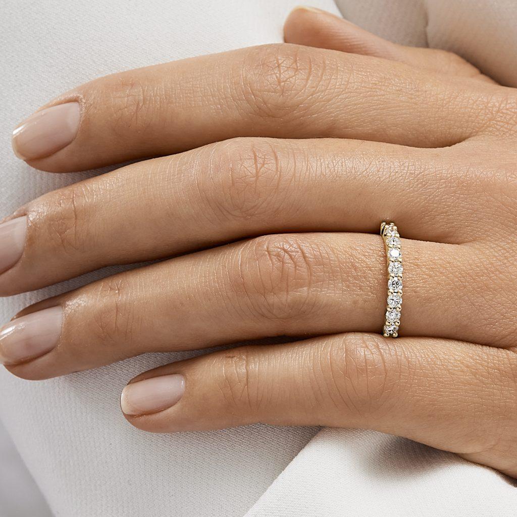 14K Yellow Gold 0.50 CTW Round Diamond Eternity Band Ring