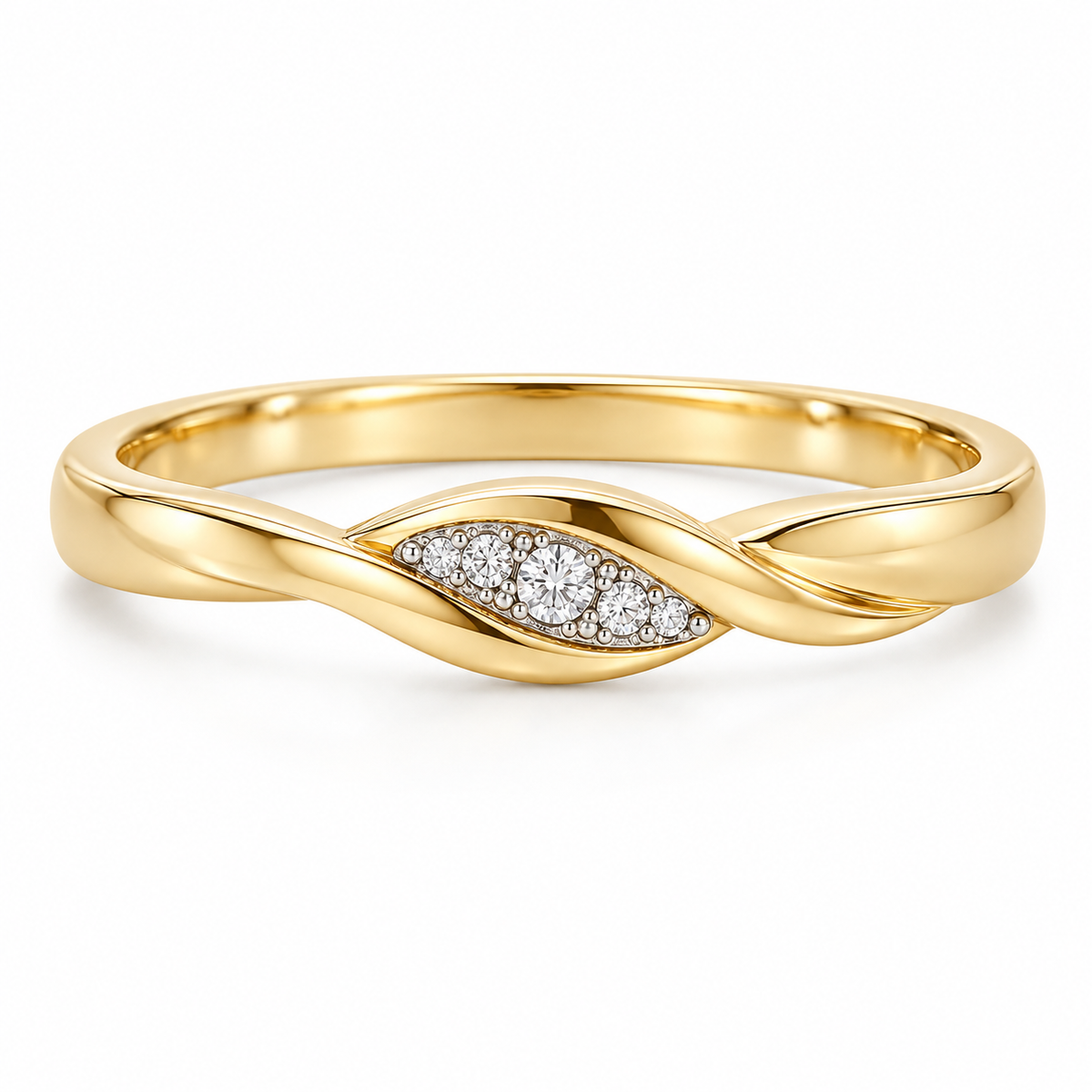 10K Yellow Gold 0.01 CT Diamond Accent Ring