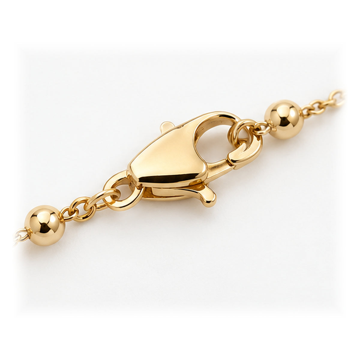 14K Yellow Gold Rosary Necklace with Crucifix and Beaded Chain