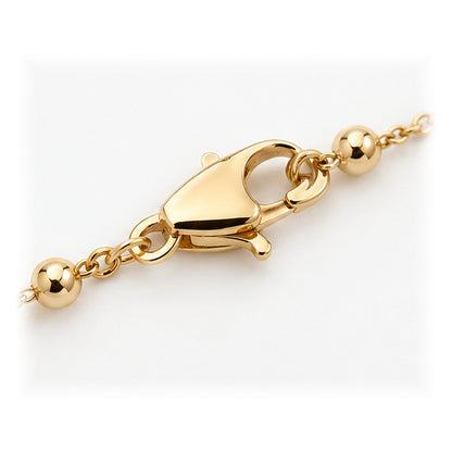 14K Yellow Gold Rosary Necklace with Crucifix and Beaded Chain