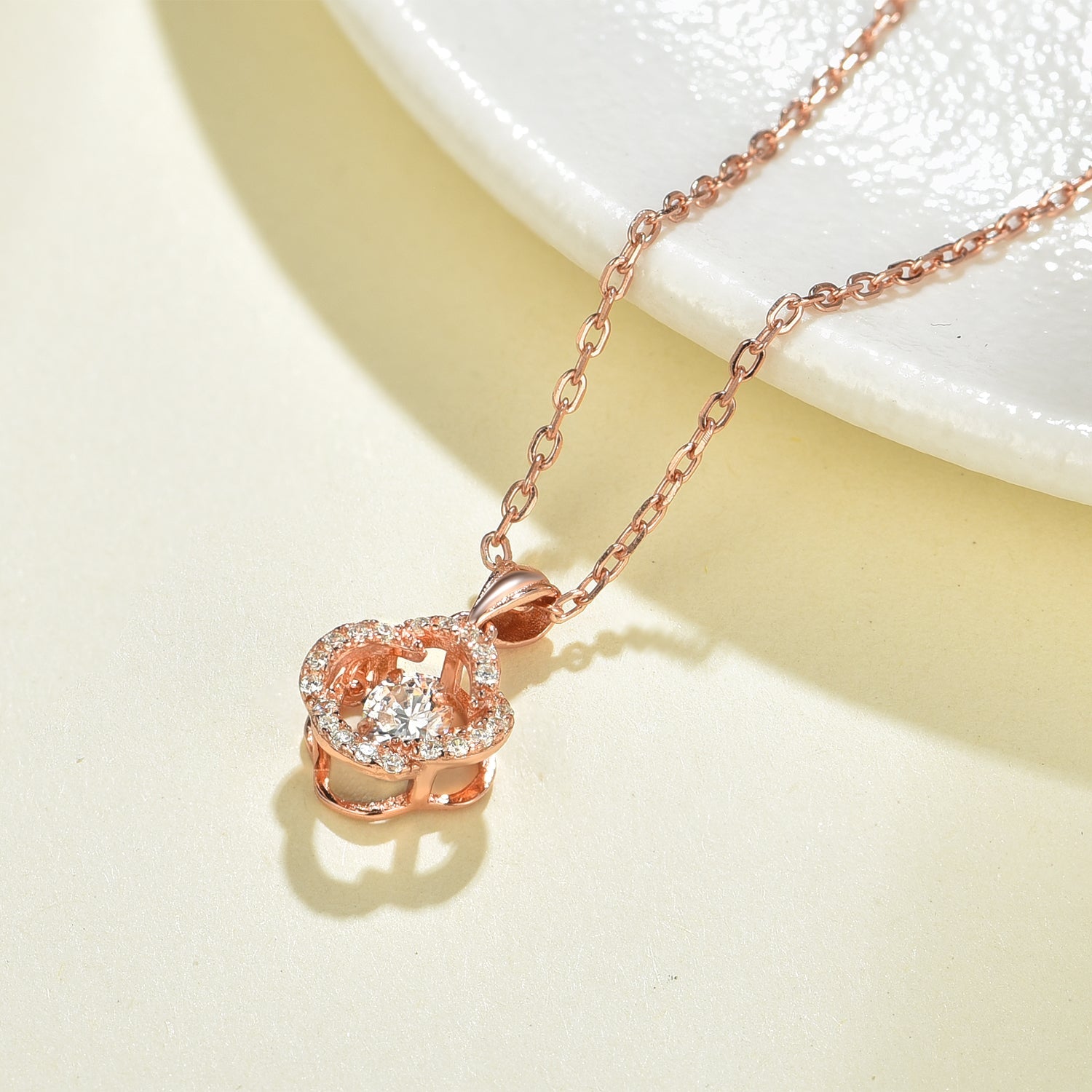 Dancing Diamond Pendant - Cubic Zirconia with Chain - Pendants - Dancing Diamond Pendant - Cubic Zirconia with Chain - Omni Jewelcrafters