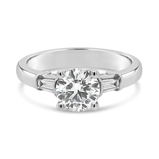 Designer Engagement Ring with 0.64 Carat TW Diamonds in 18kt White Gold - Rings - Designer Engagement Ring with 0.64 Carat TW Diamonds in 18kt White Gold - Omni Jewelcrafters