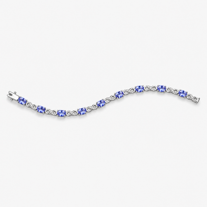 14K White Gold Tanzanite & Diamond Infinity-Link Bracelet