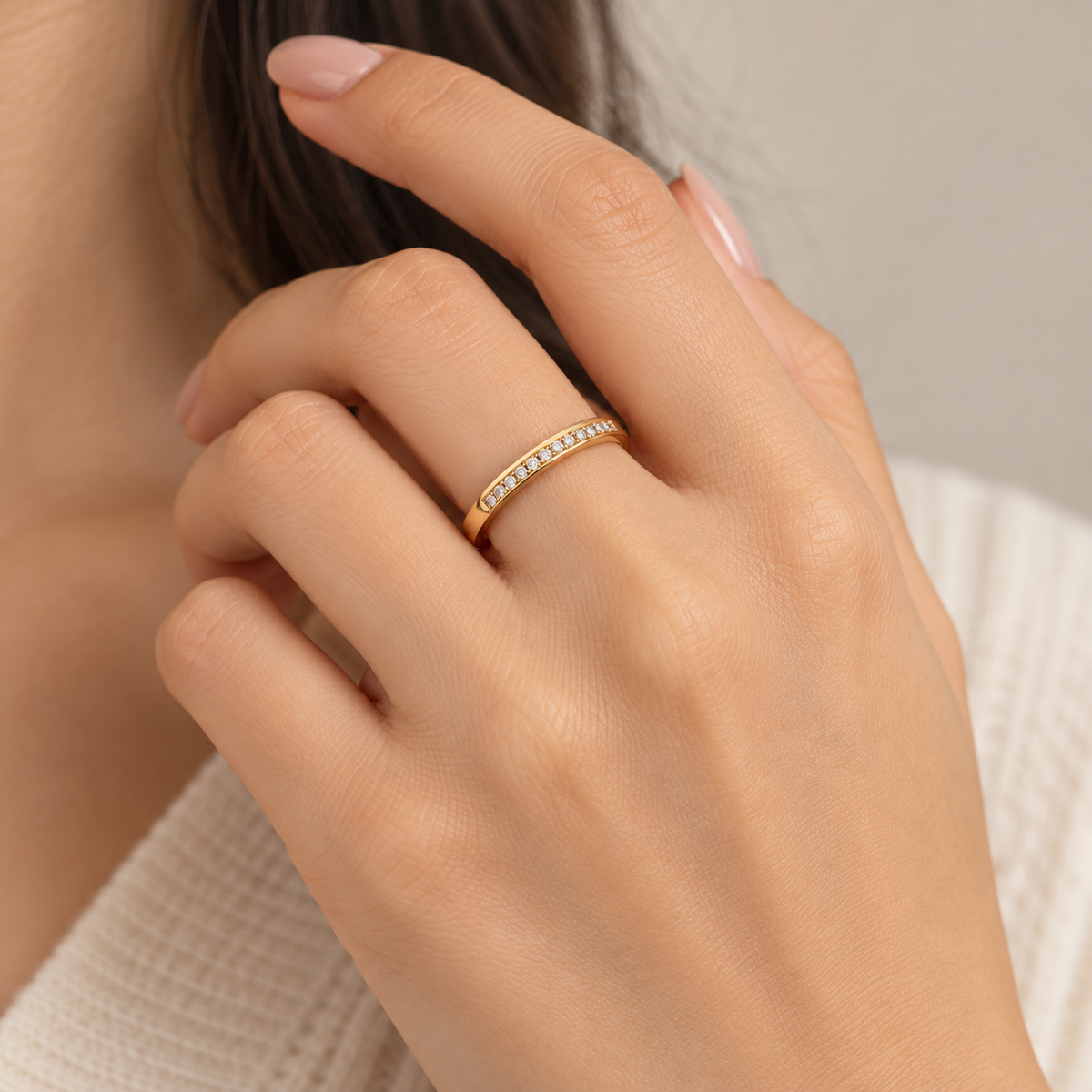 14K Yellow Gold 0.36 CT Diamond Anniversary Ring