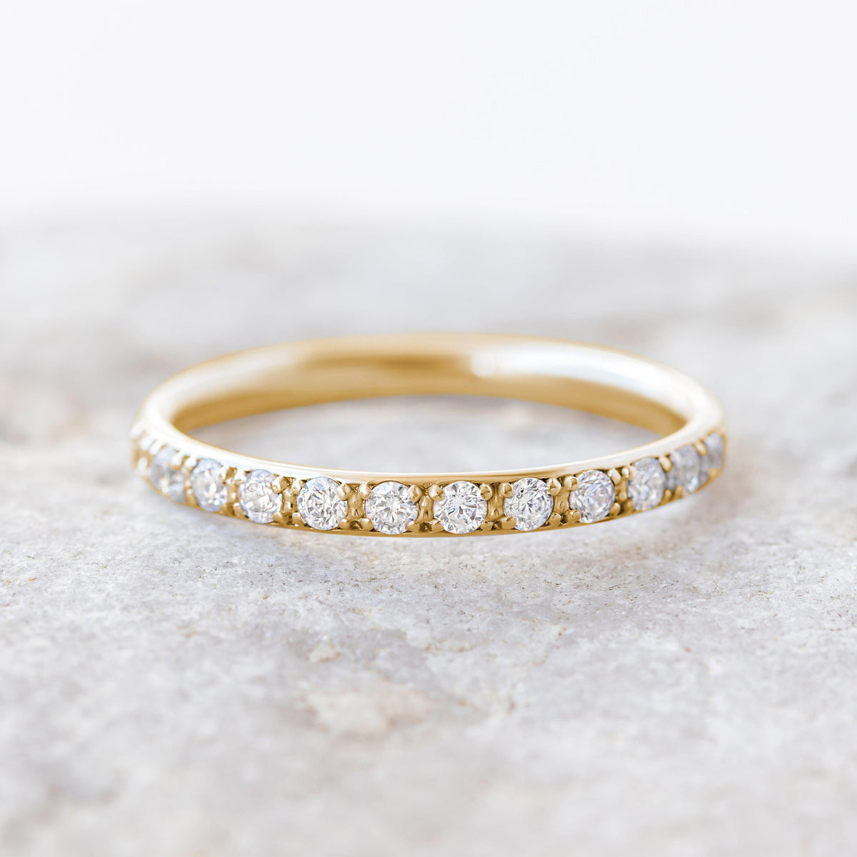 14K Yellow Gold 0.50 CTW Round Diamond Eternity Band Ring