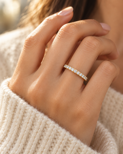 14K Yellow Gold 1.00 CT Diamond Eternity Ring