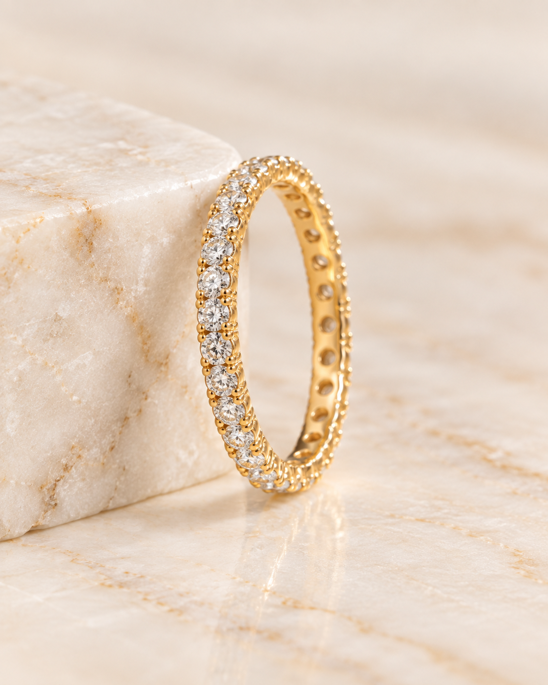 14K Yellow Gold 1.02 CTW Round Diamond Eternity Band