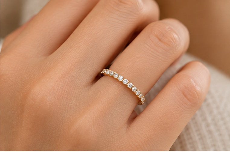 14K Yellow Gold 1.02 CTW Round Diamond Eternity Band