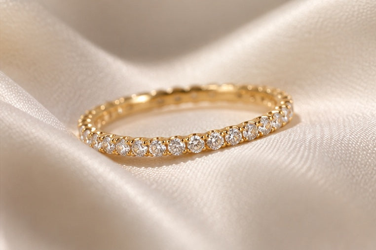 14K Yellow Gold 1.02 CTW Round Diamond Eternity Band