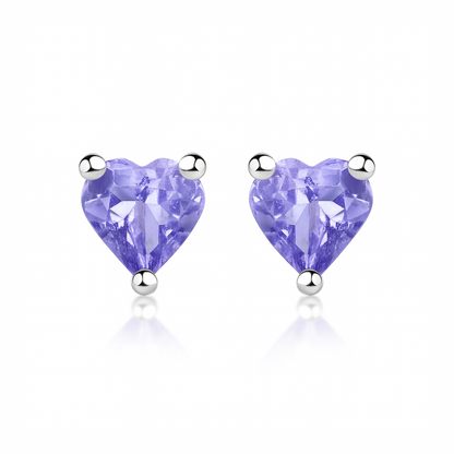 Boucles d'oreilles en argent sterling 925 avec tanzanite véritable de 0,90 carat