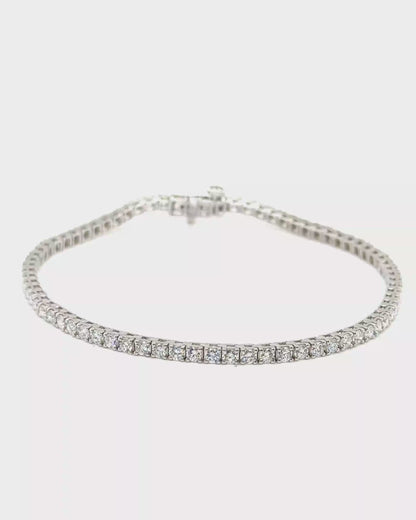 14K White Gold 3.00 CTW Diamond Tennis Bracelet