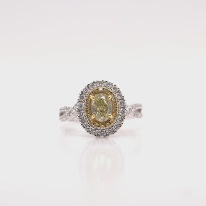 The Signature Oval Engagement Ring With A Fancy Yellow Diamond