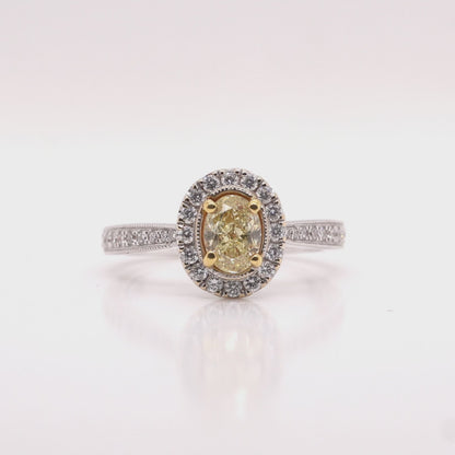 Oval Yellow Diamond Ring : Radiance in Harmony