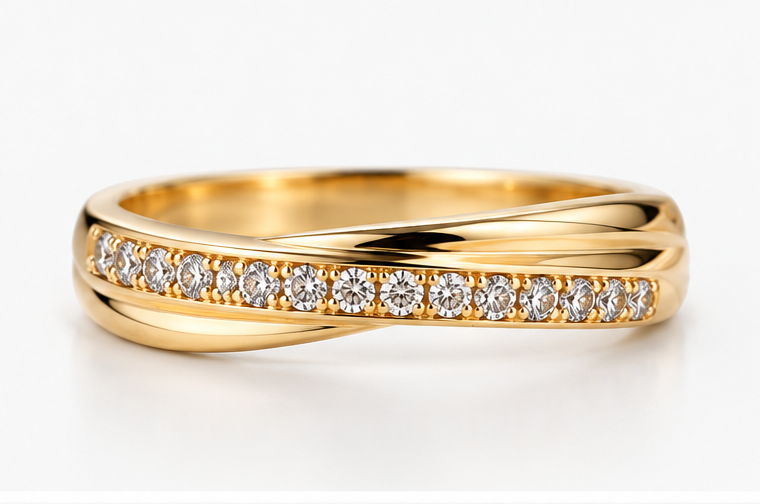 14 Carat Yellow Gold Diamond Anniversary Ring