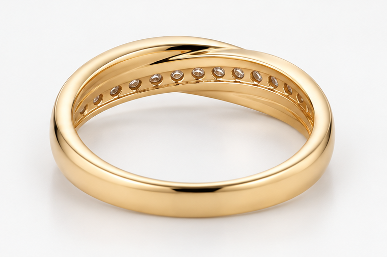 14 Carat Yellow Gold Diamond Anniversary Ring